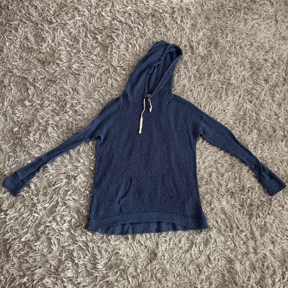 Hollister Blue Lightweight Knit Drawstring Hoodie